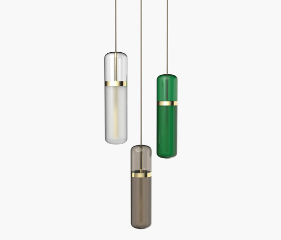 Pill | S 36—02 - Polished Brass - Opal / Smoked / Green | Suspended lights | Empty State