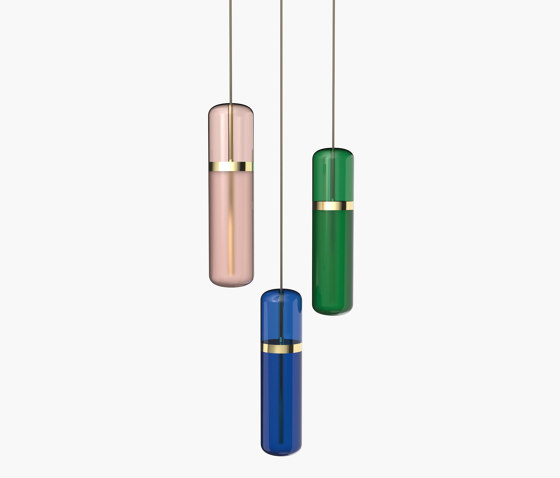 Pill | S 36—02 - Polished Brass - Pink / Blue / Green | Pendelleuchten | Empty State