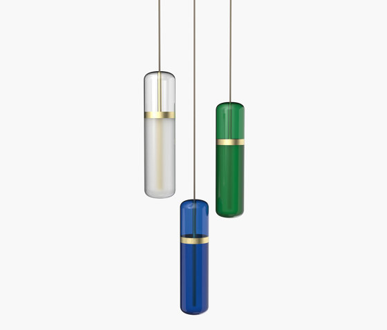 Pill | S 36—02 - Brushed Brass - Opal / Blue / Green | Lámparas de suspensión | Empty State