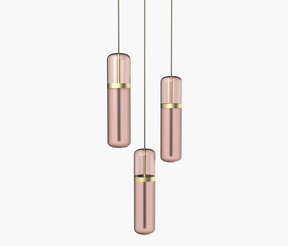 Pill | S 36—02 - Brushed Brass - Pink | Suspended lights | Empty State