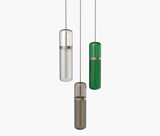 Pill | S 36—02 - Burnished Brass - Opal / Smoked / Green | Suspended lights | Empty State