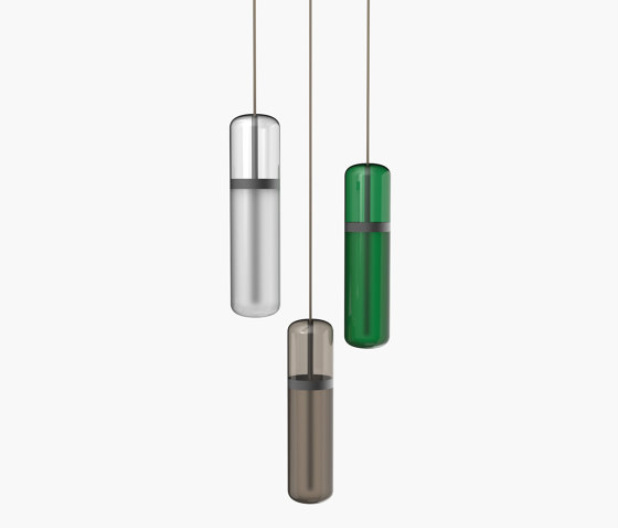 Pill | S 36—02 - Black Anodised - Opal / Smoked / Green | Suspended lights | Empty State