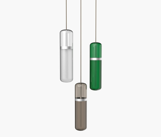Pill | S 36—02 - Silver Anodised - Opal / Smoked / Green | Pendelleuchten | Empty State