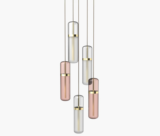 Pill | S 36—03 - Polished Brass - Opal / Pink | Suspended lights | Empty State
