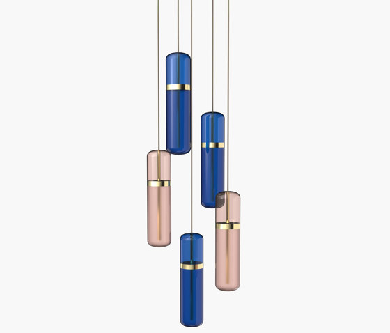 Pill | S 36—03 - Polished Brass - Pink / Blue | Suspensions | Empty State
