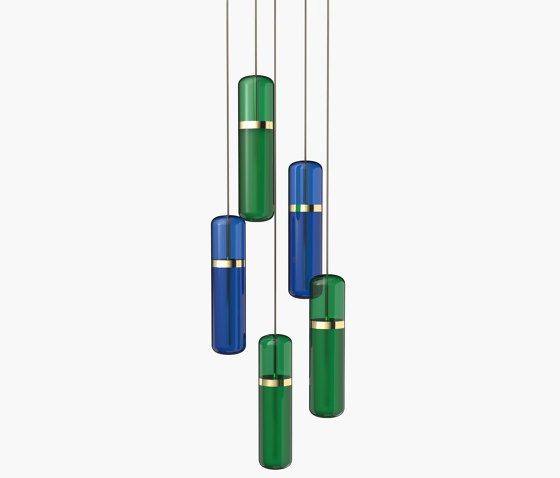 Pill | S 36—03 - Polished Brass - Blue / Green | Suspended lights | Empty State