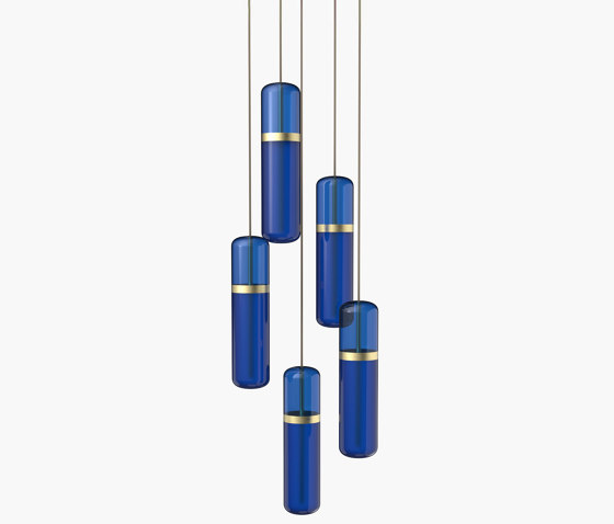 Pill | S 36—03 - Brushed Brass - Blue | Lampade sospensione | Empty State
