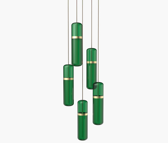 Pill | S 36—03 - Brushed Brass - Green | Lampade sospensione | Empty State