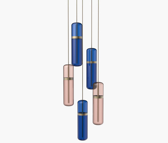 Pill | S 36—03 - Burnished Brass - Pink / Blue | Lampade sospensione | Empty State