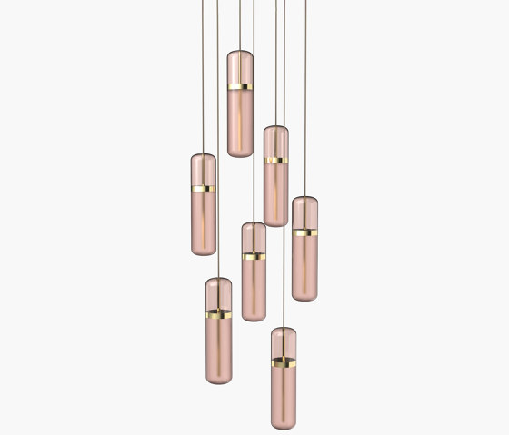 Pill S | 36—04 - Polished Brass - Pink | Lámparas de suspensión | Empty State