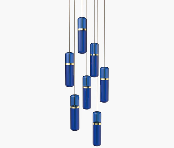 Pill S | 36—04 - Polished Brass - Blue | Lámparas de suspensión | Empty State