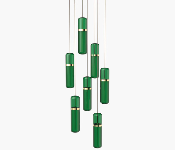 Pill S | 36—04 - Polished Brass - Green | Lámparas de suspensión | Empty State