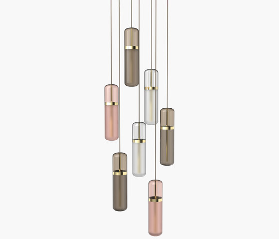 Pill S | 36—04 - Polished Brass - Opal / Pink  / Smoked | Suspensions | Empty State