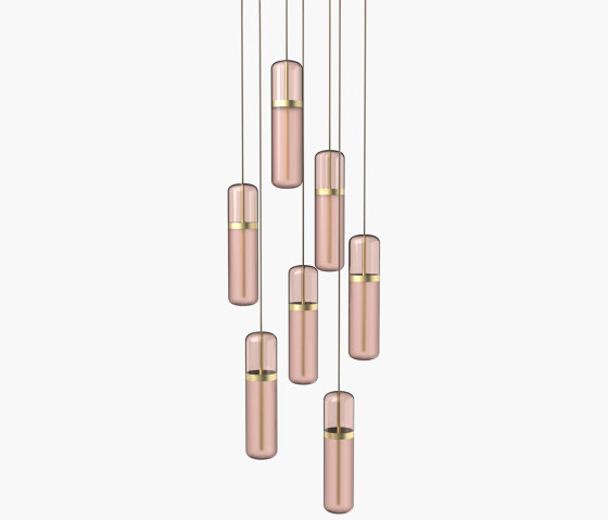 Pill S | 36—04 - Brushed Brass - Pink | Suspended lights | Empty State