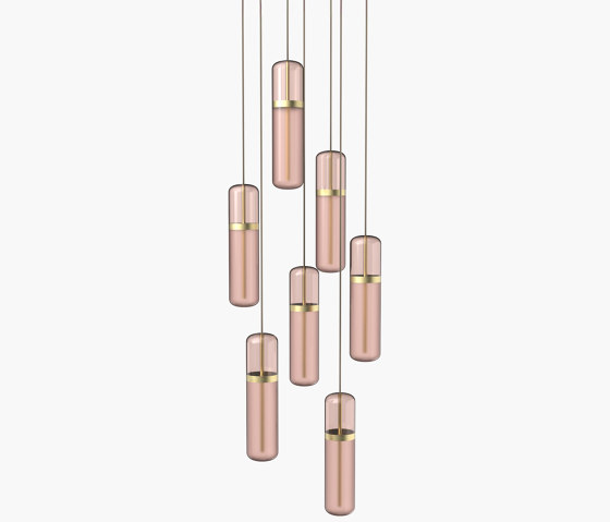 Pill S | 36—04 - Brushed Brass - Pink | Lampade sospensione | Empty State