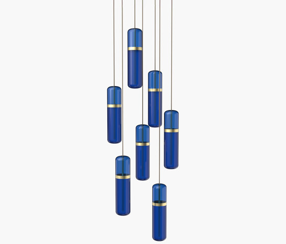 Pill S | 36—04 - Brushed Brass - Blue | Suspended lights | Empty State