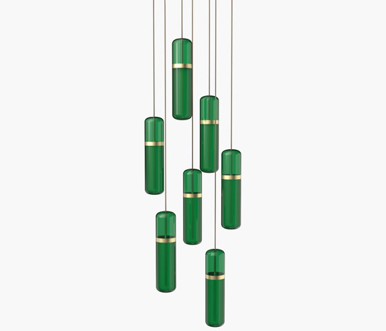 Pill S | 36—04 - Brushed Brass - Green | Lampade sospensione | Empty State