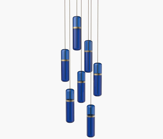 Pill S | 36—04 - Burnished Brass - Blue | Suspended lights | Empty State