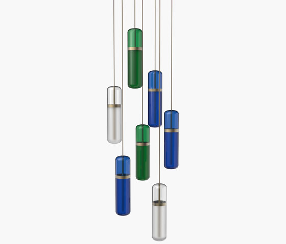 Pill S | 36—04 - Burnished Brass - Opal / Blue / Green | Lámparas de suspensión | Empty State