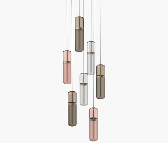 Pill S | 36—04 - Burnished Brass - Opal / Pink / Smoked | Pendelleuchten | Empty State