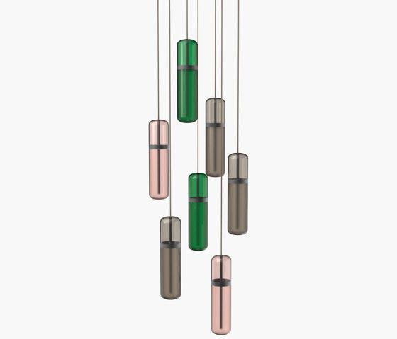 Pill S | 36—04 - Black Anodised - Pink / Smoked / Green | Lampade sospensione | Empty State