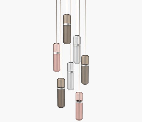 Pill S | 36—04 - Silver Anodised - Opal / Pink / Smoked | Lampade sospensione | Empty State