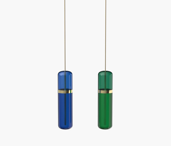 Pill S | 36—05 - Polished Brass - Blue / Green | Lámparas de suspensión | Empty State