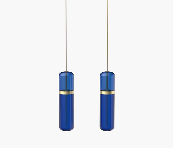 Pill S | 36—05 - Brushed Brass - Blue | Lampade sospensione | Empty State