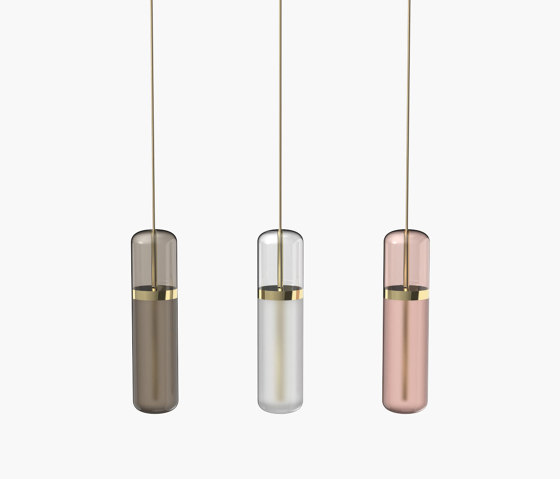Pill S | 36—06 - Polished Brass - Smoked / Opal / Pink | Suspended lights | Empty State