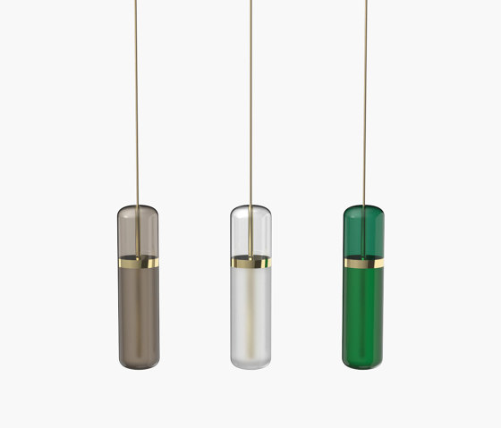 Pill S | 36—06 - Polished Brass - Smoked / Opal / Green | Lampade sospensione | Empty State