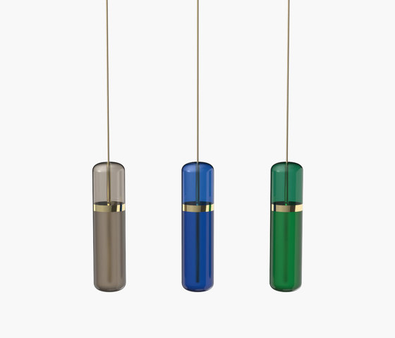 Pill S | 36—06 - Polished Brass - Smoked / Blue / Green | Lampade sospensione | Empty State