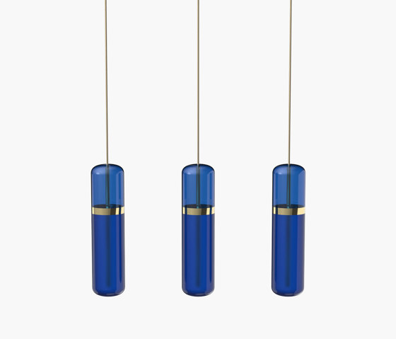 Pill S | 36—06 - Polished Brass - Blue | Lámparas de suspensión | Empty State