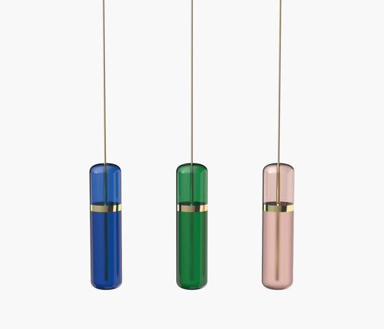 Pill S | 36—06 - Polished Brass - Blue / Green / Pink | Suspended lights | Empty State