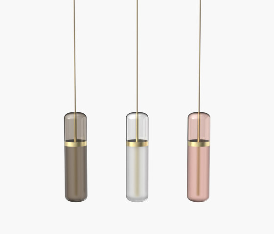 Pill S | 36—06 - Brushed Brass - Smoked / Opal / Pink | Suspended lights | Empty State