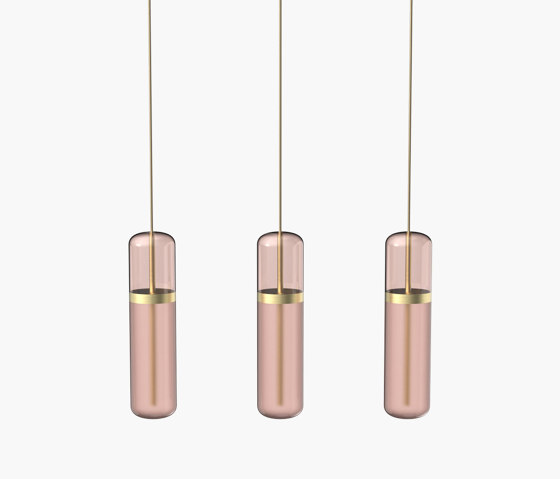Pill S | 36—06 - Brushed Brass - Pink | Suspended lights | Empty State