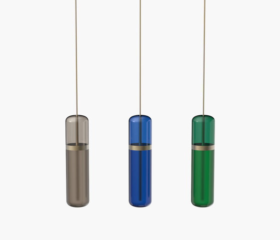 Pill S | 36—06 - Burnished Brass - Smoked / Blue / Green | Lampade sospensione | Empty State