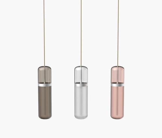 Pill S | 36—06 - Silver Anodised - Smoked / Opal / Pink | Suspended lights | Empty State