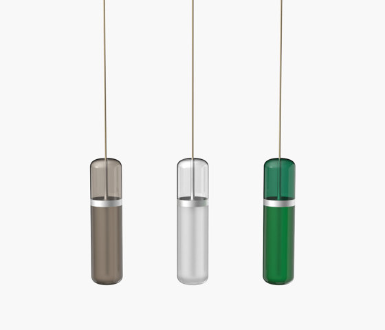 Pill S | 36—06 - Silver Anodised - Smoked / Opal / Green | Lampade sospensione | Empty State