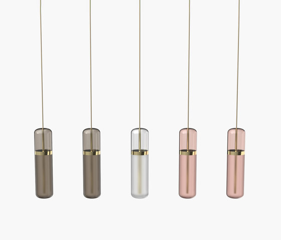Pill S | 36—07 - Polished Brass - Smoked / Opal / Pink | Suspended lights | Empty State
