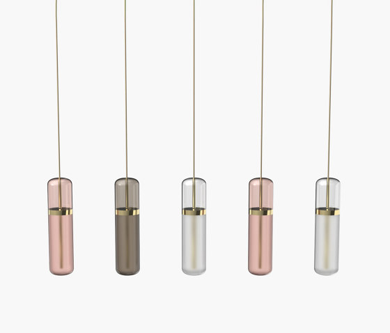 Pill S | 36—07 - Polished Brass - Pink / Smoked / Opal | Suspended lights | Empty State