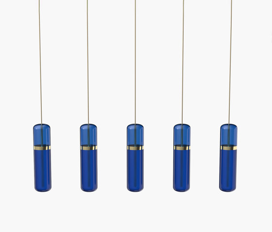 Pill S | 36—07 - Polished Brass - Blue | Lámparas de suspensión | Empty State