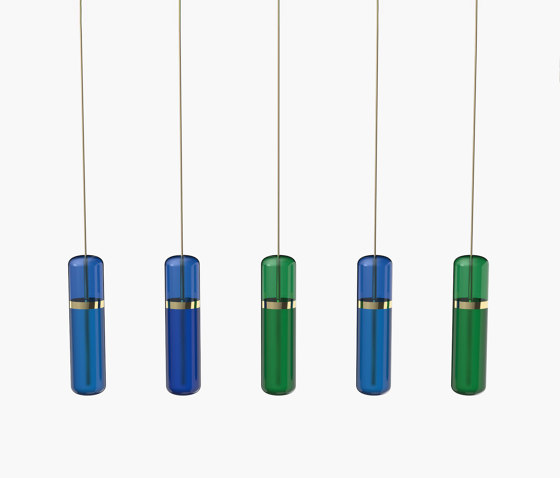 Pill S | 36—07 - Polished Brass - Blue / Green | Lampade sospensione | Empty State