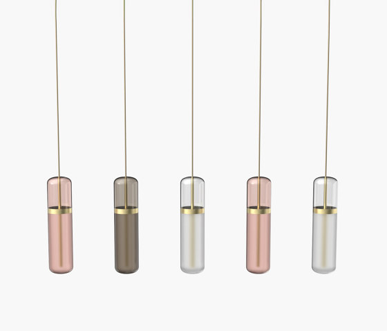 Pill S | 36—07 - Brushed Brass - Pink / Smoked / Opal | Lampade sospensione | Empty State