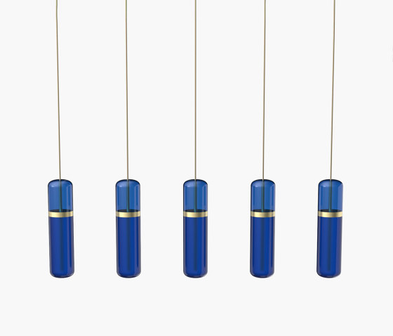 Pill S | 36—07 - Brushed Brass - Blue | Lámparas de suspensión | Empty State