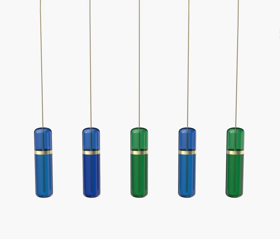 Pill S | 36—07 - Brushed Brass - Blue / Green | Lámparas de suspensión | Empty State
