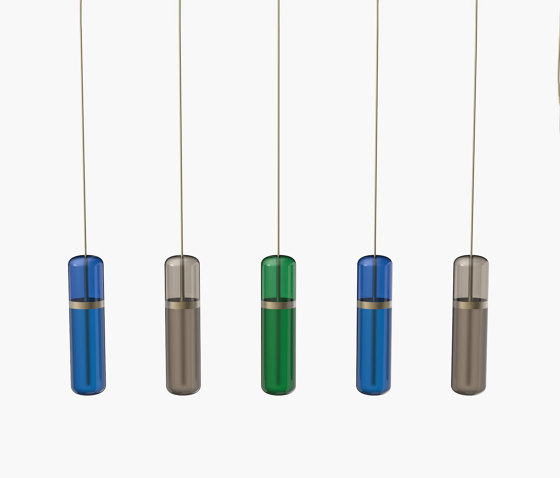 Pill S | 36—07 - Burnished Brass - Blue / Smoked / Green | Lampade sospensione | Empty State