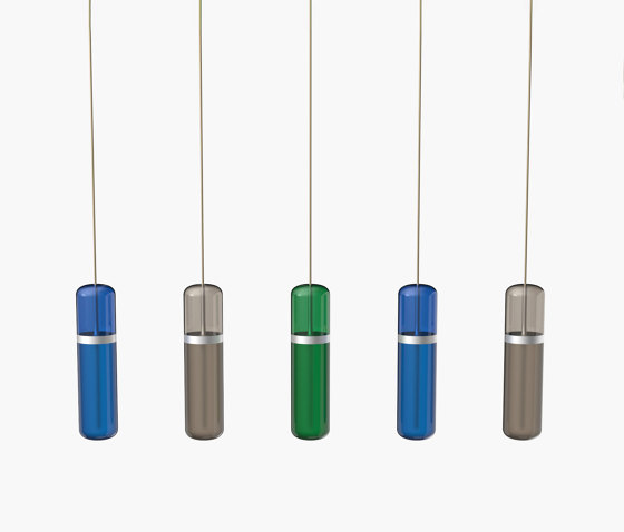 Pill S | 36—07 - Silver Anodised - Blue / Smoked / Green | Suspended lights | Empty State