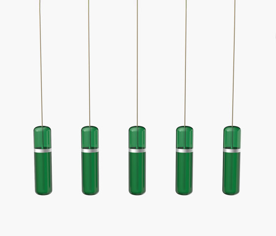 Pill S | 36—07 - Silver Anodised - Green | Suspended lights | Empty State