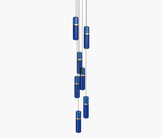 Pill S | 36—08 - Brushed Brass - Blue | Suspended lights | Empty State