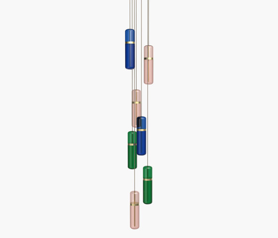 Pill S | 36—08 - Brushed Brass - Blue / Pink / Green | Suspended lights | Empty State
